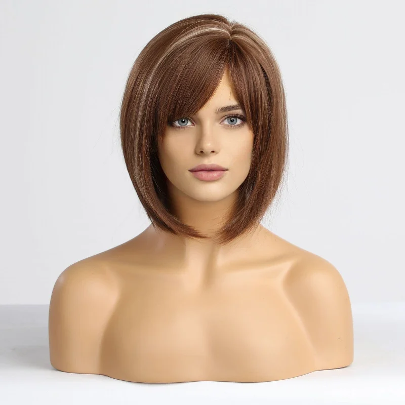 Straight wig for a vintage - style makeover 3 Shades Natural Synthetic Wig Bobo Collection Straight wig for a vintage - style makeover 3 Shades Natural Synthetic Wig Bobo Collection