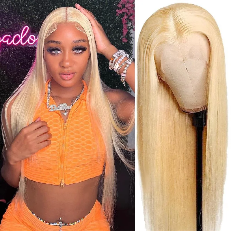 Straight wig for African - American women with suitable texture ULit Hair Straight Blonde 613 13x4 Transparent Lace Front Wig 13x6 HD Lace Frontal Wigs Straight wig for African - American women with suitable texture ULit Hair Straight Blonde 613 13x4 Transparent Lace Front Wig 13x6 HD Lace Frontal Wigs