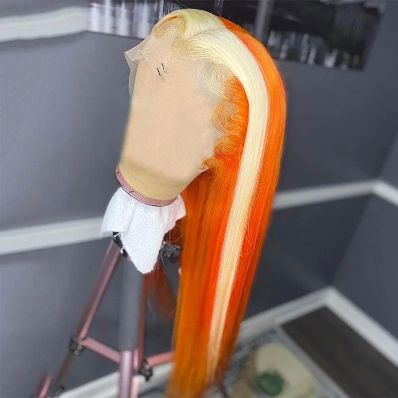 Orange Hair With Blonde Streak In Front
