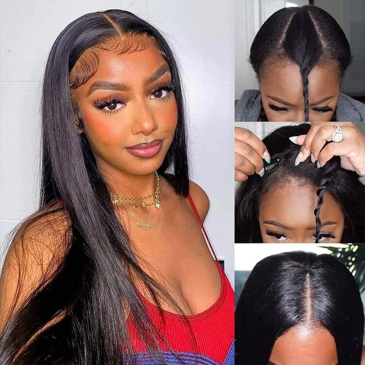 Straight wig with a layered cut for added volume Trendy V Part Straight Hair Wigs Glueless No Leave Out And No Sew In Beginner Friendly Straight wig with a layered cut for added volume Trendy V Part Straight Hair Wigs Glueless No Leave Out And No Sew In Beginner Friendly