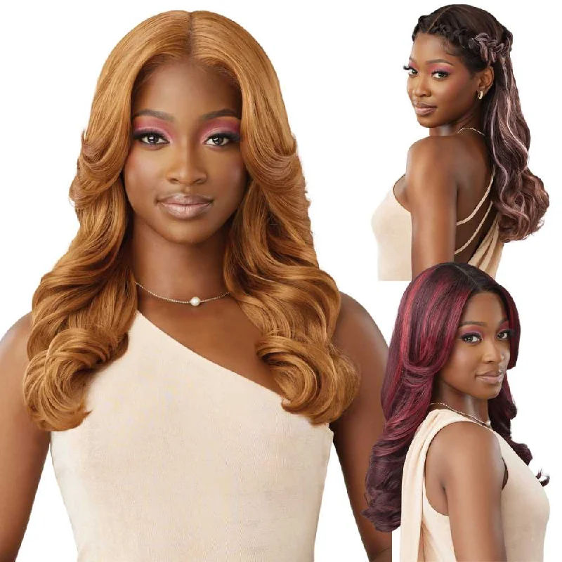 Colored wig with a blue - green ombre effect for a unique and trendy appearance Outre Melted Hairline Synthetic Lace Front Wig - Madelyn Colored wig with a blue - green ombre effect for a unique and trendy appearance Outre Melted Hairline Synthetic Lace Front Wig - Madelyn