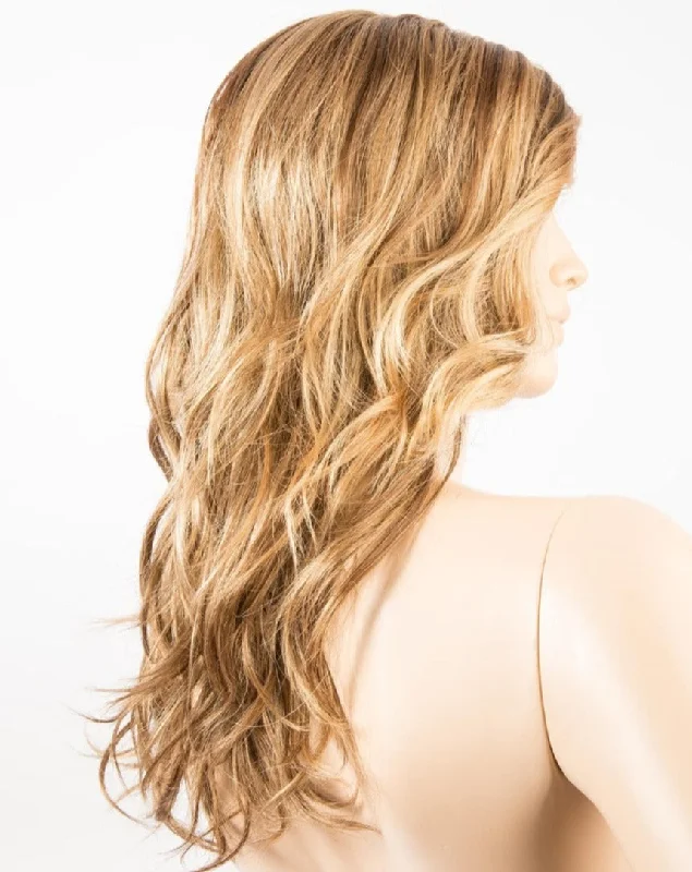 LIGHT BERNSTEIN ROOTED | Light Auburn, Light Honey Blonde, and Light Reddish Brown blend and Dark Roots