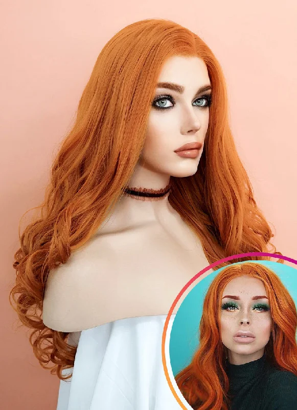 Wavy Wigs for Cosplay (Fantasy Characters) Ginger Wavy Lace Front Synthetic Wig LW085E Wavy Wigs for Cosplay (Fantasy Characters) Ginger Wavy Lace Front Synthetic Wig LW085E