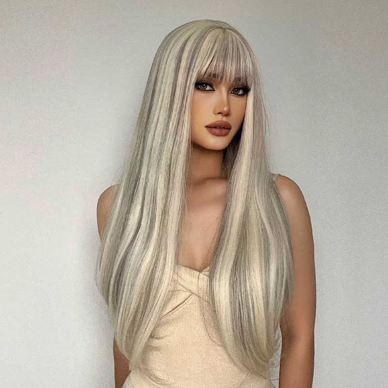 Red straight wig for a bold and eye - catching look 28 Inches Straight Mixed Blonde Synthetic Wig - Shivani Red straight wig for a bold and eye - catching look 28 Inches Straight Mixed Blonde Synthetic Wig - Shivani
