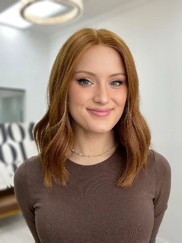 Short Bob Wigs for Thick Hair​ Penelope Lace Top Wig, "Dimensional Ginger" (R2655)