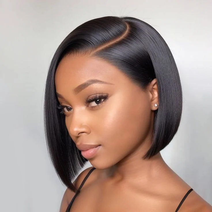 Ponytail straight wig for a sporty and convenient option ReadytoGo Glueless 13x4 Full Frontal Straight Bob Wig Ponytail straight wig for a sporty and convenient option ReadytoGo Glueless 13x4 Full Frontal Straight Bob Wig