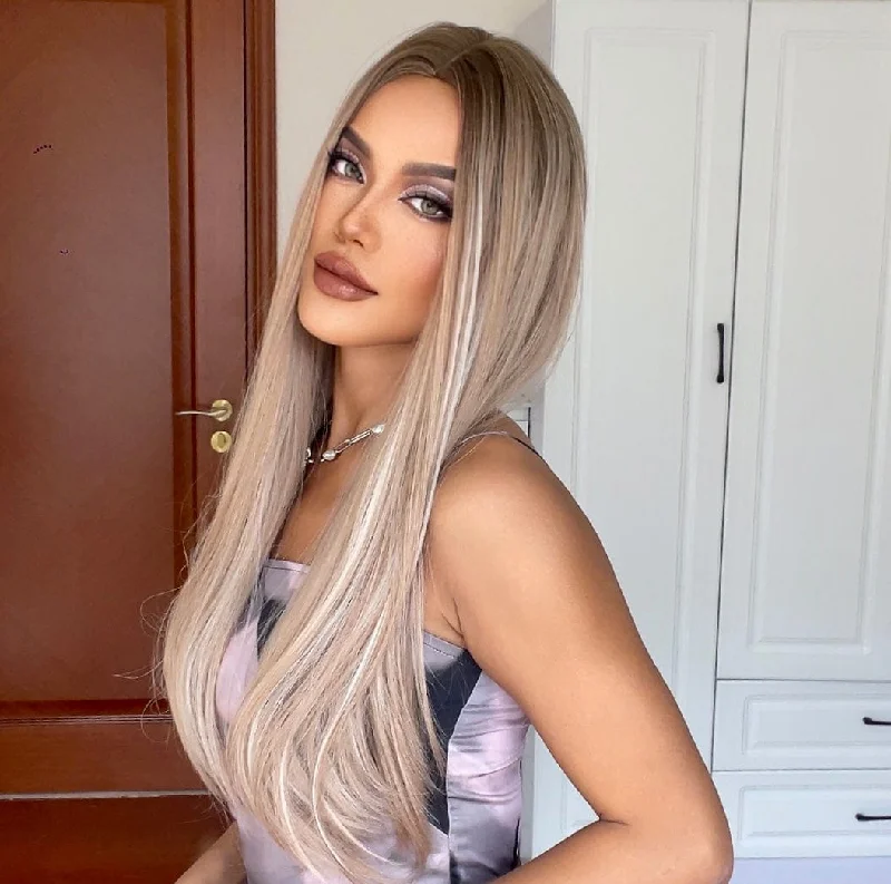 Straight wig for brides to match their wedding looks 24 Inches Straight Synthetic Wig - Nadia Straight wig for brides to match their wedding looks 24 Inches Straight Synthetic Wig - Nadia