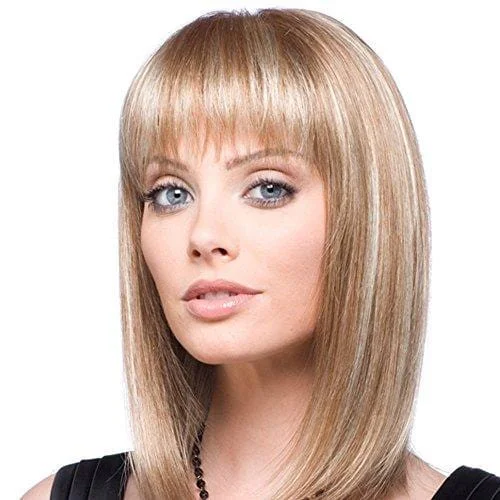 Straight wig for a formal business - appropriate look 2 Shades 15 Inches Natural Blonde Mixed Human Hair Wig Straight wig for a formal business - appropriate look 2 Shades 15 Inches Natural Blonde Mixed Human Hair Wig