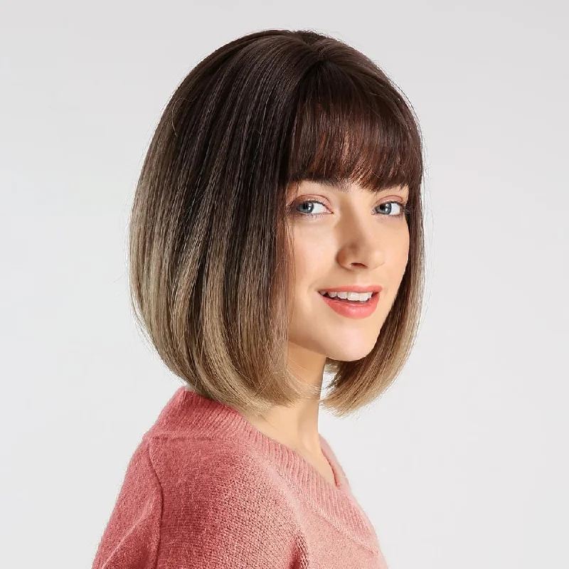 Straight wig for a quick hair transformation at home Karen-Bob Wigs Short Straight Synthetic Wig Straight wig for a quick hair transformation at home Karen-Bob Wigs Short Straight Synthetic Wig