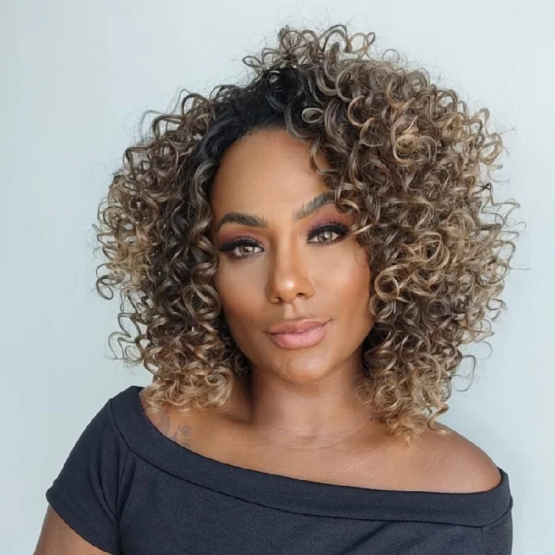 Colored wig with a blue - green ombre effect for a unique and trendy appearance Put on & Go Ombre Light Blonde Short Brazilian Rose Curls Wig Colored wig with a blue - green ombre effect for a unique and trendy appearance Put on & Go Ombre Light Blonde Short Brazilian Rose Curls Wig