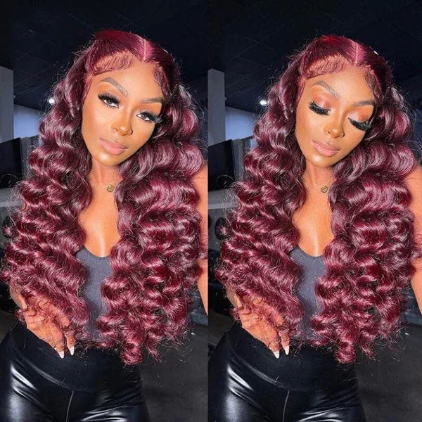 Colored wig with a blue - green ombre effect for a unique and trendy appearance Junoda Burgundy Red Loose Wave Lace Front Wig 4x4 13x4 99J Colored Long Human Hair Wigs Colored wig with a blue - green ombre effect for a unique and trendy appearance Junoda Burgundy Red Loose Wave Lace Front Wig 4x4 13x4 99J Colored Long Human Hair Wigs