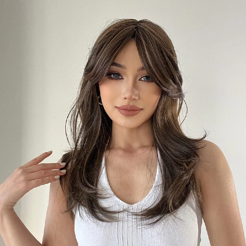 Straight wig with a high - shine finish for a glamorous effect 5 Shades Layered Cut Collection Synthetic Wig - Raina Straight wig with a high - shine finish for a glamorous effect 5 Shades Layered Cut Collection Synthetic Wig - Raina