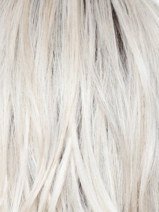 *White Rose Blond-R | White Blond base with subtle Warm Brown highlights and a Medium Brown root