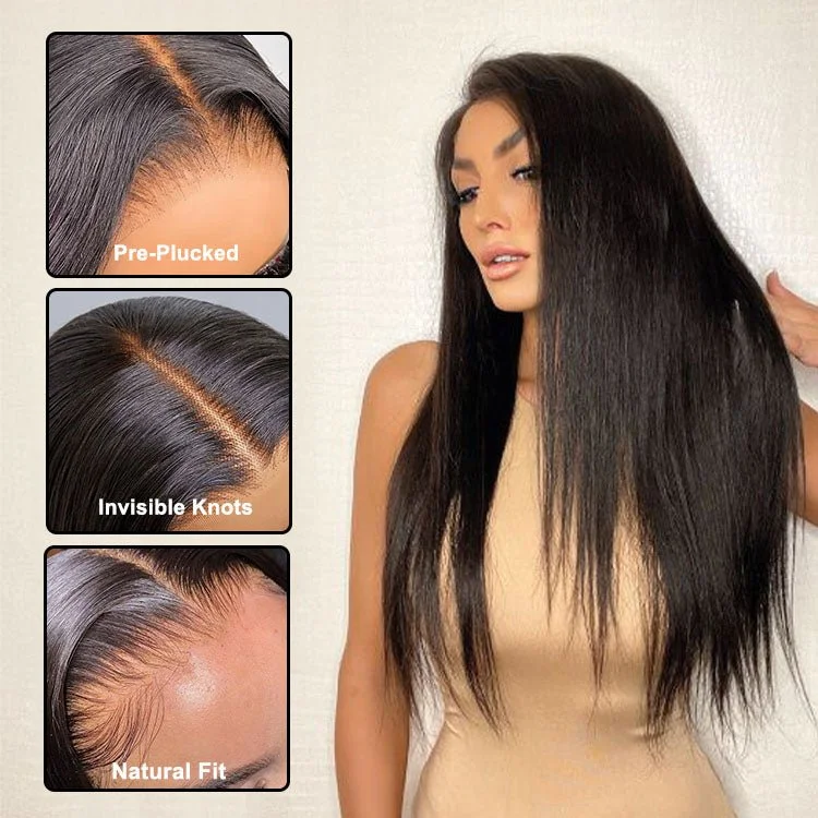 Clip - in straight wig for quick and temporary styling Glueless 4x4 Lace Closure Pre Plucked Straight Wigs Clip - in straight wig for quick and temporary styling Glueless 4x4 Lace Closure Pre Plucked Straight Wigs