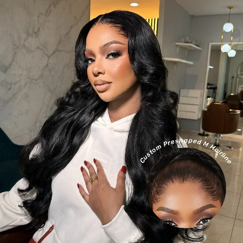 Wavy Wigs with Breathable Caps for Comfort​ New Custom Preshaped M Hairline 13x6 Skin Melt Lace Front Wig