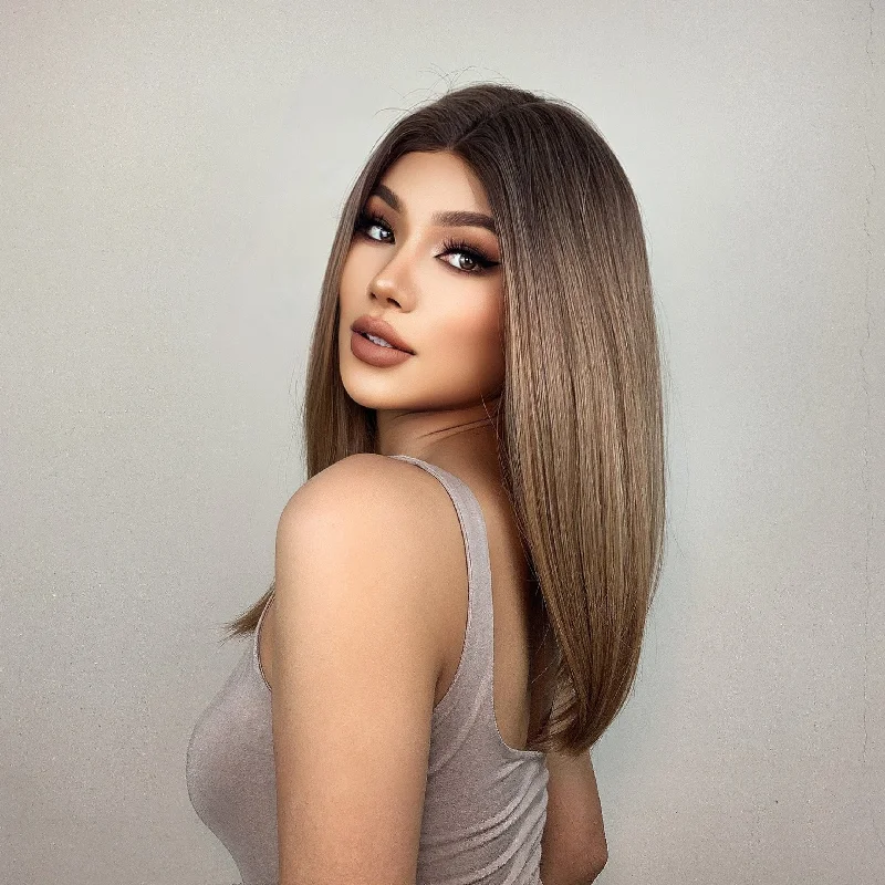 Straight wig for a quick hair transformation at home Natural Straight Bob Style Lace Front Synthetic Wig - Sloane Straight wig for a quick hair transformation at home Natural Straight Bob Style Lace Front Synthetic Wig - Sloane