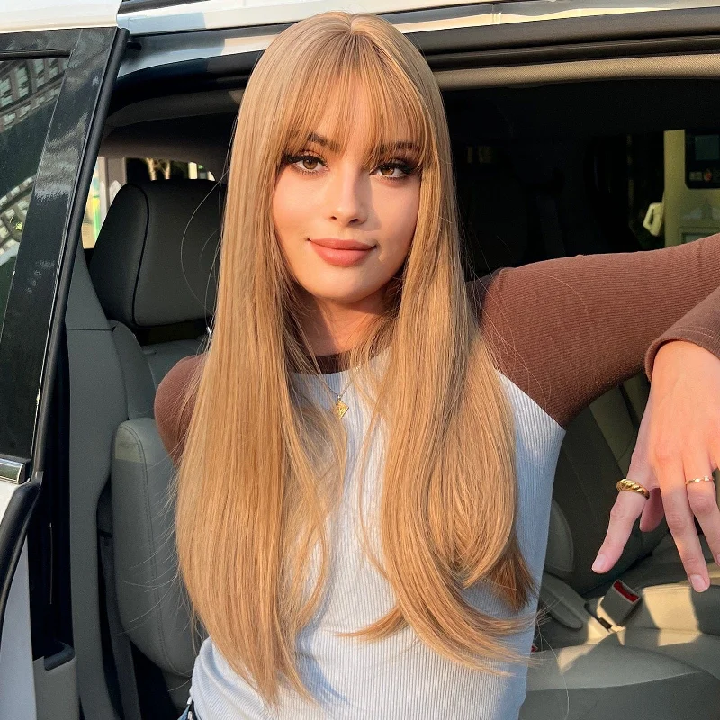 Straight wig for Asian - inspired hairstyles 19 Inches Striaight Synthetic Wigs-Debbie Straight wig for Asian - inspired hairstyles 19 Inches Striaight Synthetic Wigs-Debbie