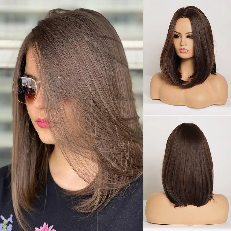 Thinning straight wig for a more natural and lightweight feel Chaya-HAIRCUBE Lace Front Natural Bob Straight Synthetic Wig 7 Shades 14 Inch Thinning straight wig for a more natural and lightweight feel Chaya-HAIRCUBE Lace Front Natural Bob Straight Synthetic Wig 7 Shades 14 Inch