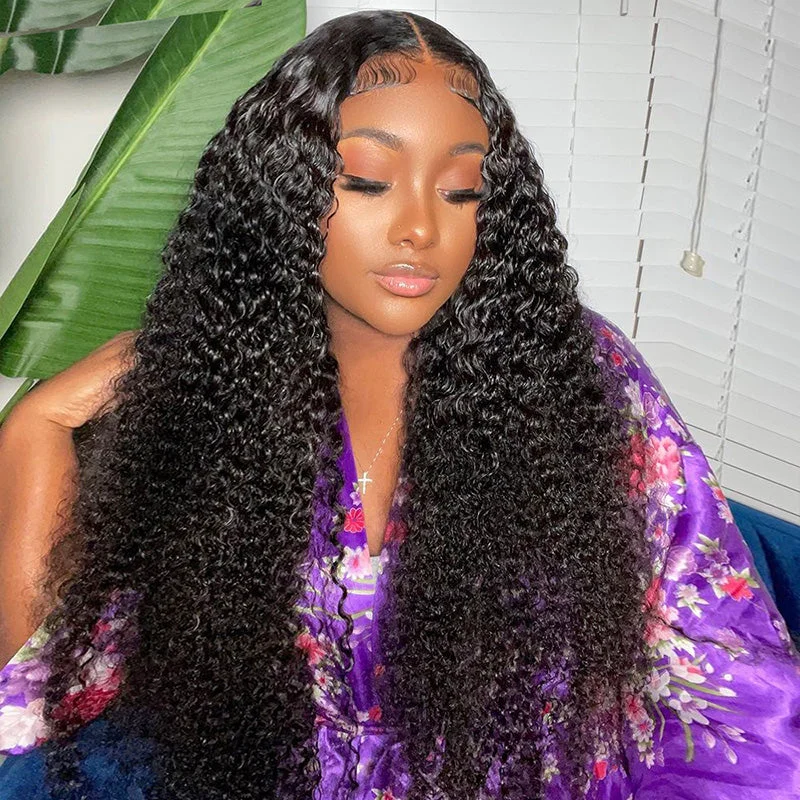 Colored wig with a side - part for a more flattering appearance [Salon Quality] Ready To Wear Custom Wig Water Wave Pre-Plucked Human Hair Wigs Pre Cut HD Lace Frontal Wig