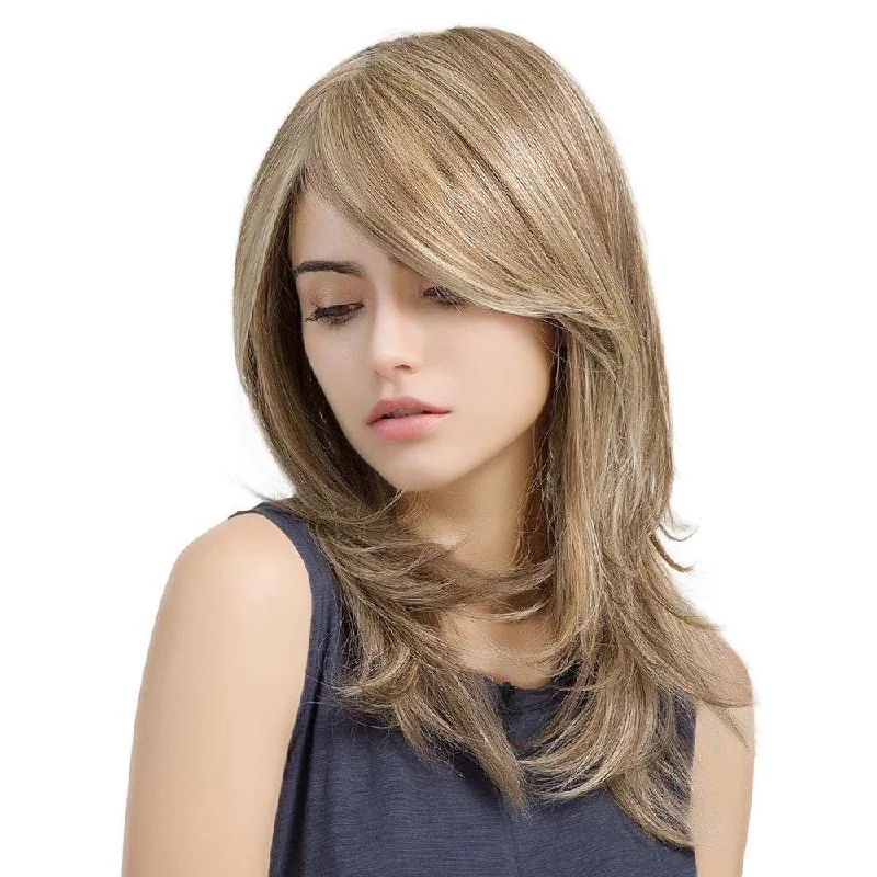 Dark blonde with light wheat blonde highlights