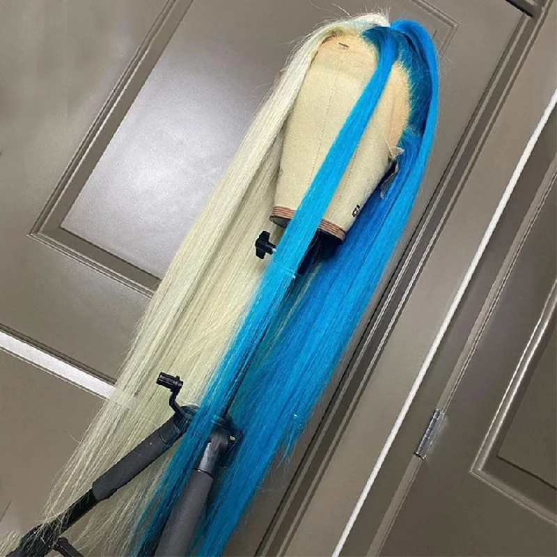Half Blonde Half Sky Blue