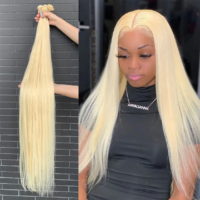 Straight wig for a hair - extension - like effect without the hassle #613 Blonde Straight Long Hair Series Virgin Human Hair Bundle Deal Straight wig for a hair - extension - like effect without the hassle #613 Blonde Straight Long Hair Series Virgin Human Hair Bundle Deal