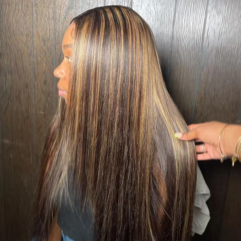 Straight wig for fashion bloggers looking for new styles Sterly #FB30 Balayage Colored Highlight Wig Transparent Lace Straight Frontal Wigs Straight wig for fashion bloggers looking for new styles Sterly #FB30 Balayage Colored Highlight Wig Transparent Lace Straight Frontal Wigs