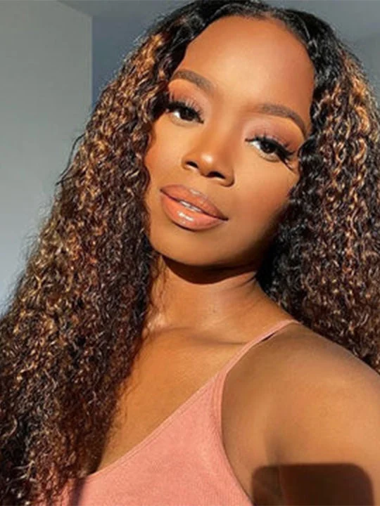 Colored wig with a red - orange hue for a warm and energetic look Honey Blonde Highlight Wig Kinky Curly 13x4 HD Lace Frontal Wig 40 Inch Long Human Hair Wigs Colored wig with a red - orange hue for a warm and energetic look Honey Blonde Highlight Wig Kinky Curly 13x4 HD Lace Frontal Wig 40 Inch Long Human Hair Wigs
