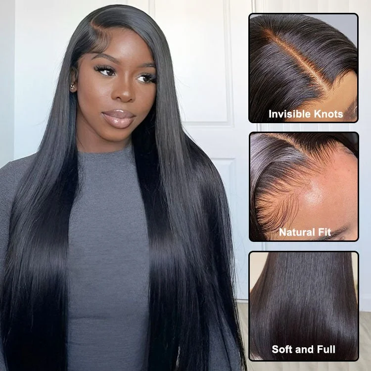 Medium - length straight wig for a classic appearance Glueless 13x4 HD Transparent Lace Frontal Straight Wigs For Women Medium - length straight wig for a classic appearance Glueless 13x4 HD Transparent Lace Frontal Straight Wigs For Women