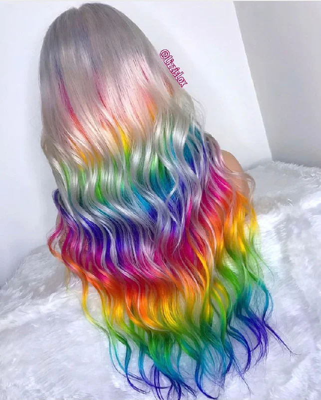 Colored wig with a purple - violet shade for a regal and elegant look Rainbow Riot - Signature Collection Colored wig with a purple - violet shade for a regal and elegant look Rainbow Riot - Signature Collection