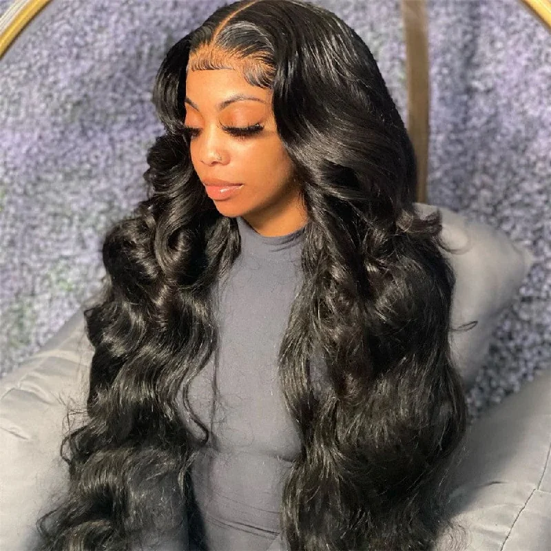 Wavy Wigs with Side - Swept Bangs 5x5 Closure Wigs Body Wave Skin Melt Swiss Lace Wig Wavy Wigs with Side - Swept Bangs 5x5 Closure Wigs Body Wave Skin Melt Swiss Lace Wig