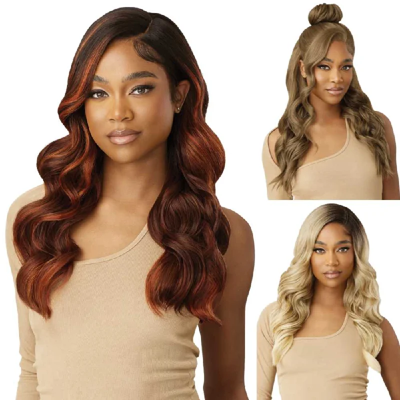 Colored wig with a natural - looking root for a more realistic look Outre Melted Hairline Synthetic Lace Front Wig - Elianne Colored wig with a natural - looking root for a more realistic look Outre Melted Hairline Synthetic Lace Front Wig - Elianne
