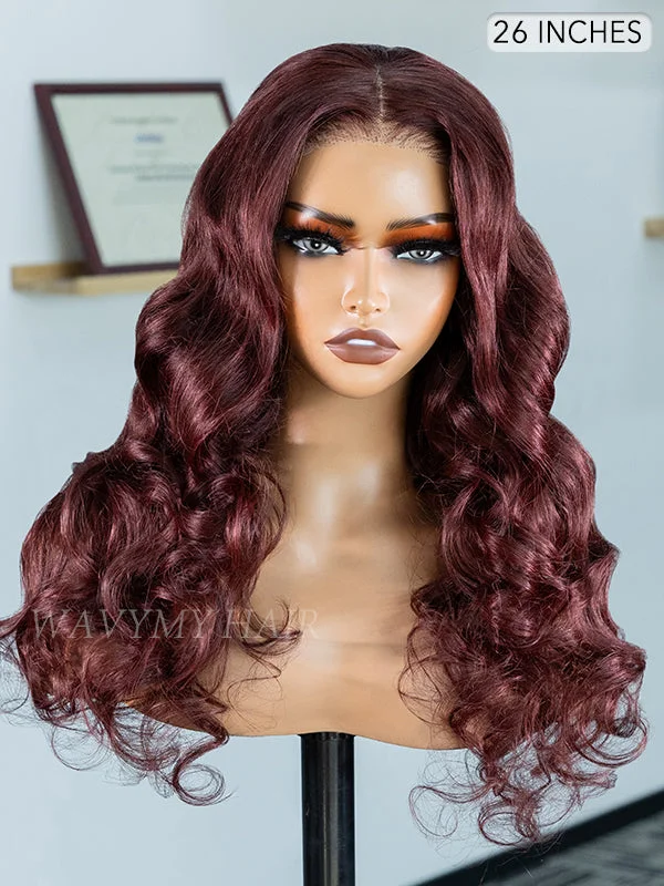 Colored wig with a curly texture for a bold and stylish choice Wavymy Cherry Color Layered Cut Loose Wave Wear Go Glueless Wigs 6x4 Lace Closure Wigs 180% Density Colored wig with a curly texture for a bold and stylish choice Wavymy Cherry Color Layered Cut Loose Wave Wear Go Glueless Wigs 6x4 Lace Closure Wigs 180% Density