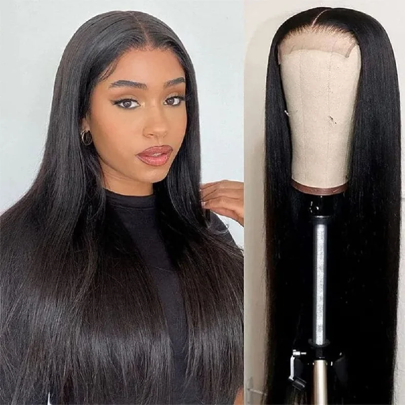 Straight wig for African - American women with suitable texture Sterly Glueless Straight 4×4 HD Transparent Lace Closure Wigs Human Hair Straight wig for African - American women with suitable texture Sterly Glueless Straight 4×4 HD Transparent Lace Closure Wigs Human Hair