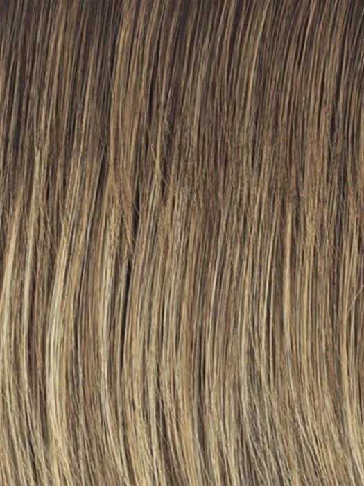 RL12/22SS SHADED CAPPUCCINO | Light Golden Brown Evenly Blended with Cool Platinum Blonde Highlights and Dark Roots