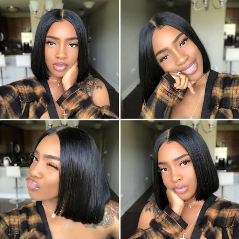 Straight wig with a lace front for a seamless hairline 13x4 Lace Frontal Straight Bob Wig Straight wig with a lace front for a seamless hairline 13x4 Lace Frontal Straight Bob Wig