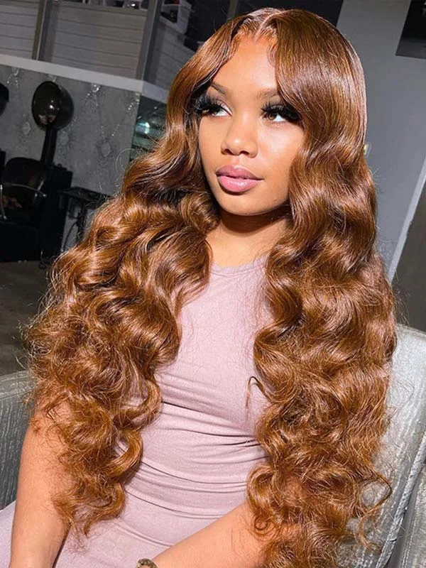 Colored wig with a side - swept bang for a sophisticated look Junoda Brown Loose Deep Wave Wig 13x4 Lace Front Human Hair Colored Wigs Colored wig with a side - swept bang for a sophisticated look Junoda Brown Loose Deep Wave Wig 13x4 Lace Front Human Hair Colored Wigs
