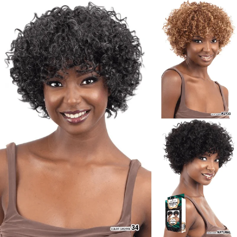 Colored wig with a 150 - density for a full and thick appearance Shake-N-Go Golden 100% Human Hair Wig - Stacey Colored wig with a 150 - density for a full and thick appearance Shake-N-Go Golden 100% Human Hair Wig - Stacey