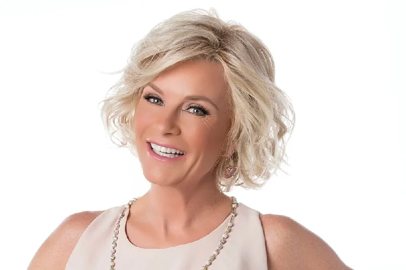 Human Hair Wavy Wigs for a Realistic Appearance Casually Chic Wig HF (Average Size) by Toni Brattin Human Hair Wavy Wigs for a Realistic Appearance Casually Chic Wig HF (Average Size) by Toni Brattin