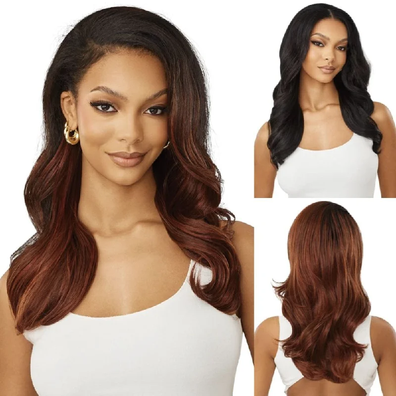 Synthetic colored wig with a heat - resistant formula for easy styling Outre Quick Weave Synthetic Half Wig - Hazel Synthetic colored wig with a heat - resistant formula for easy styling Outre Quick Weave Synthetic Half Wig - Hazel