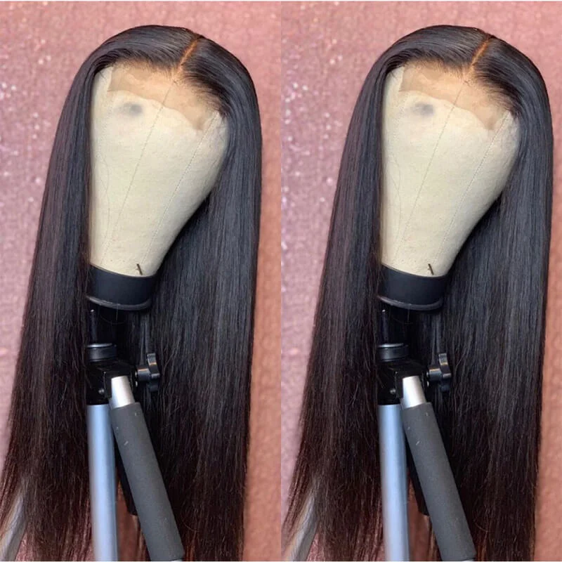Human hair straight wig for a natural look 4x4 Lace Closure Wig Straight Wig