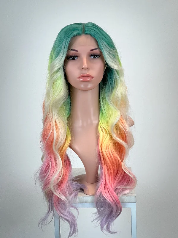 Wavy Wigs for Bridesmaids​ Kialani Rainbow Melody - Natural Plus Series