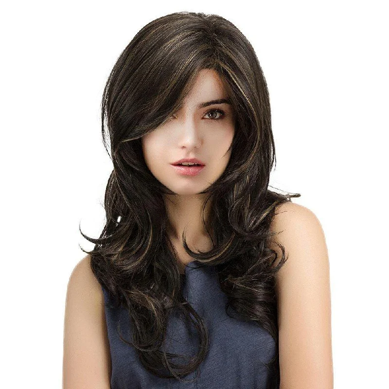 medium dark brown with blonde highlights