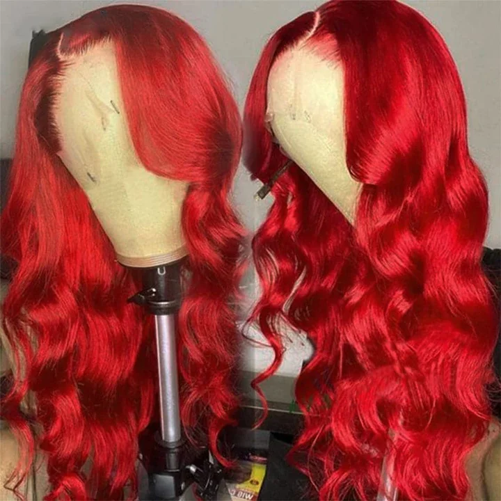 Colored wig with a natural - looking root for a more realistic look Ishow Pre Cut Lace Ready To Wear Wigs 5*5 HD Lace Closure Wigs Red Color Human Hair Wigs Colored wig with a natural - looking root for a more realistic look Ishow Pre Cut Lace Ready To Wear Wigs 5*5 HD Lace Closure Wigs Red Color Human Hair Wigs
