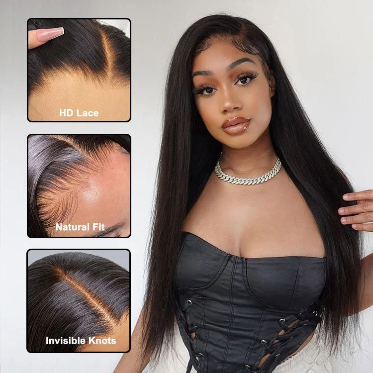 Straight wig for a hair - extension - like effect without the hassle 13x6 Straight Brazilian Human Hair HD Transparent Lace Front Wig Straight wig for a hair - extension - like effect without the hassle 13x6 Straight Brazilian Human Hair HD Transparent Lace Front Wig
