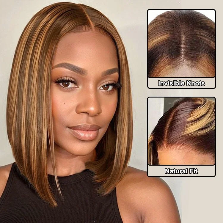Straight wig for brides to match their wedding looks 13x1 Highlight Straight Bob Wig Ombre Hair Wig Straight Lace Frontal Wig Straight wig for brides to match their wedding looks 13x1 Highlight Straight Bob Wig Ombre Hair Wig Straight Lace Frontal Wig