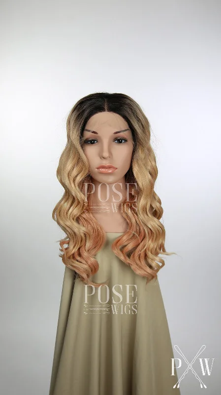 Wavy Wigs for Singers on Stage​ Joy Rose Gold Ombre - Natural Plus Series