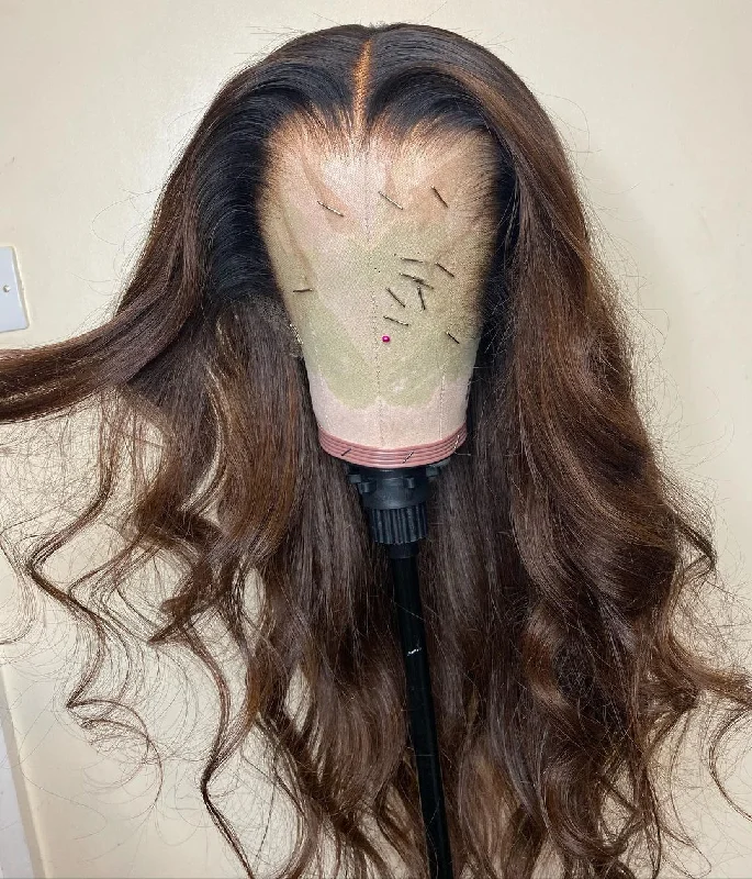 Wavy Wigs in Auburn Shades CLEARANCE Deja | Mocha Brown Pre-Plucked Human Hair Lace Front Wig Wavy Wigs in Auburn Shades CLEARANCE Deja | Mocha Brown Pre-Plucked Human Hair Lace Front Wig