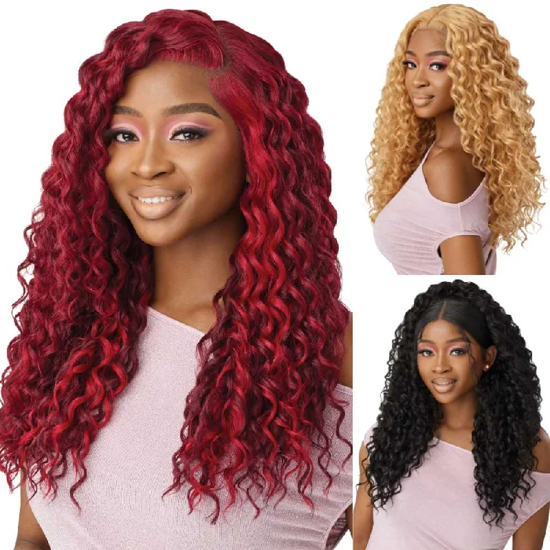 Colored wig with a blue - green ombre effect for a unique and trendy appearance Outre Perfect Hairline Swoop Series HD Lace Front Wig - Swoop 9 Colored wig with a blue - green ombre effect for a unique and trendy appearance Outre Perfect Hairline Swoop Series HD Lace Front Wig - Swoop 9