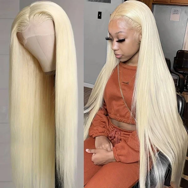 Colored wig with a pre - plucked hairline for a more natural look Ishow Glueless Pre Cut Lace Wigs 613 Blonde Straight Lace Frontal Human Hair Wigs 180% Density Colored wig with a pre - plucked hairline for a more natural look Ishow Glueless Pre Cut Lace Wigs 613 Blonde Straight Lace Frontal Human Hair Wigs 180% Density